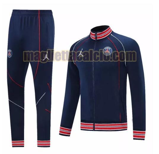 tuta sportiva scollo alto cerniera lunga paris saint germain uomo blu scuro 2021-2022