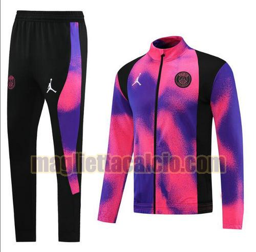 tuta sportiva scollo alto cerniera lunga paris saint germain uomo edizione speciale rosa viola 2021-2022