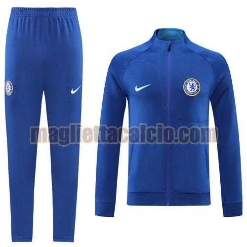 tuta sportiva scollo alto con zip intera blu chelsea uomo 2022-2023