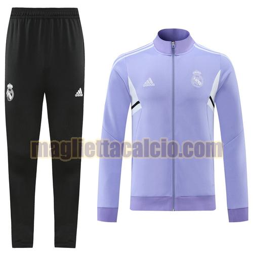tuta sportiva scollo alto con zip intera viola real madrid uomo 2022-2023