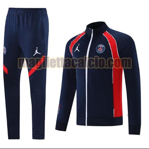 tuta sportiva scollo alto paris saint germain uomo stampa royal blue e rossa 2021-22