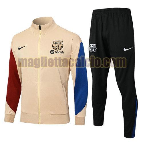 tuta sportivas calcio completo barcellona uomo giallo terroso 2024-2025
