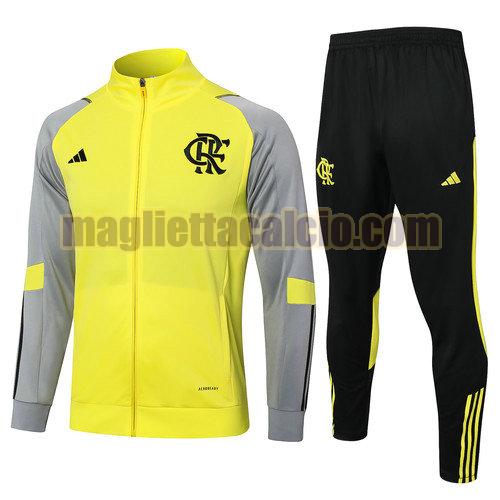 tuta sportivas calcio completo flamengo uomo giallo 2024-2025
